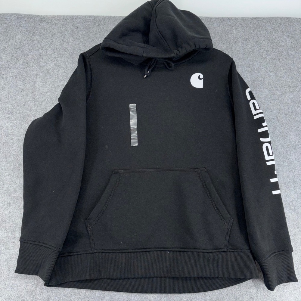 Carhartt Relaxed Fit Logo Hoodie Black Women XL 16-18 NWT